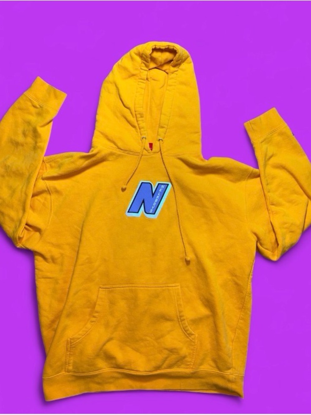 Nelkboys Full Send Patch Hoodie Yellow Size  L